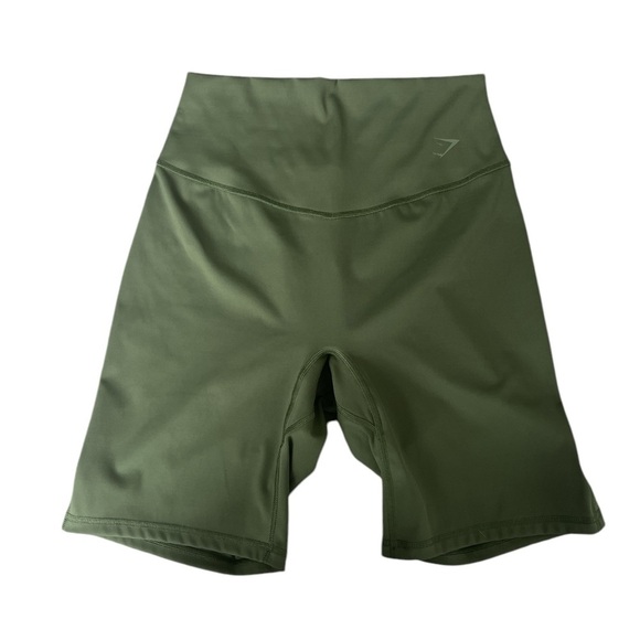 Ladies Gymshark Olive 8” High Rise Bicycle Shorts Size Small - Picture 3 of 5